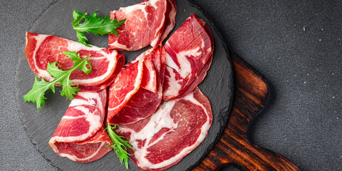 coppa cured meat delicious healthy meal food snack on the table copy space food background rustic top view
