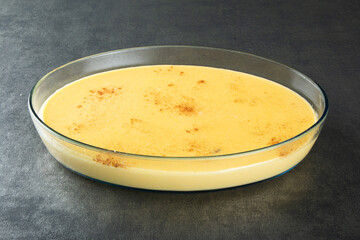Canjica. Curau. Typical Brazilian junina party sweets.  Brazilian dessert