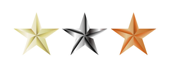 Golden, silver and bronze - icon set