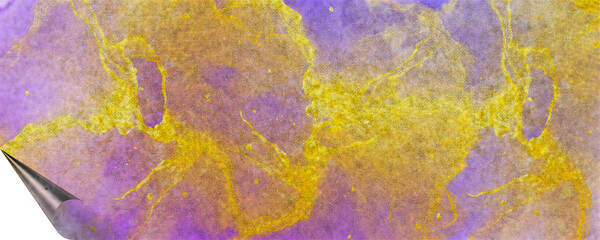 unique background design of paint splashes and brush strokes with transparent media and page curl