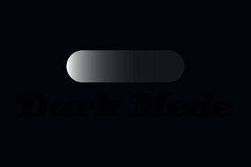Dark Mode text on black background. Black Text dark mode with switch symbol vector illustration. Mutation symbol vector design. 