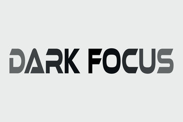 DARK FOCUS text on white background. Dark Focus black typography vector illustration.