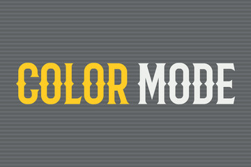 Color Mode text vector t-shirt design. Technology concept word design. Yellow and white color typography vector design.