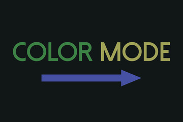 Color Mode text vector t-shirt design. Technology concept word design. Green and yellow typography vector design.