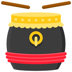 Chinese drum icon, Lion dance related vector