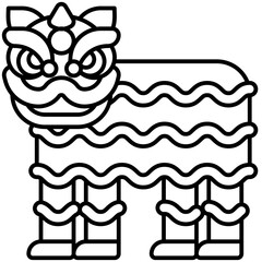Lion dance icon, Lion dance related vector