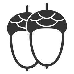 Acorns - icon, illustration on white background, glyph style