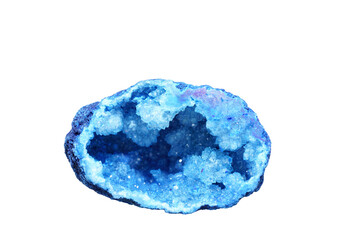 blue crystal mineral stone isolated