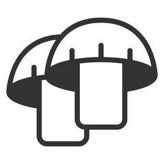 Mushrooms - icon, illustration on white background, glyph style