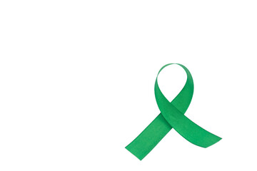 Green Ribbon Isolated On White Background.