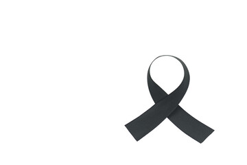 black ribbon isolated on white background