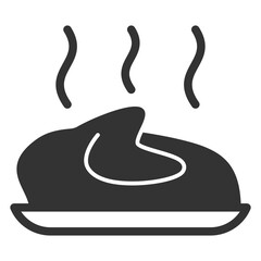 Fried turkey - icon, illustration on white background, glyph style