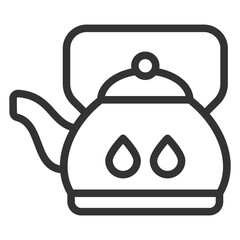 Teapot - icon, illustration on white background, outline style