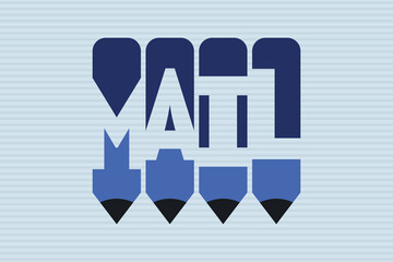 Mail text with Pen symbol creative ideas design, vector illustration graphic design. Mail typography negative space word vector illustration.