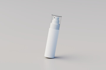 White Plastic Spray Bottle Mockup. Multiple Bottles. 3D Rendering