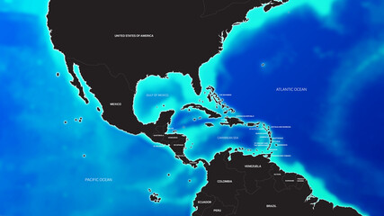 map of central america region with labels