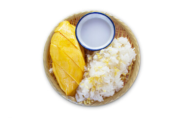 mango sticky rice, Thai dessert.
