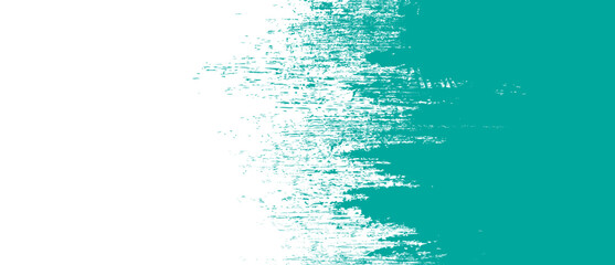 Teal brush stroke background. Teal ink splash on backdrop. Brush background for wallpaper, paint splatter template, dirt banner, watercolor design, dirty texture. Trendy brush background, vector