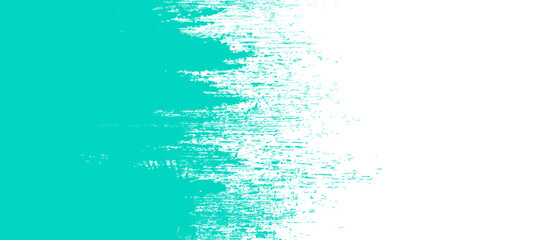Turquoise brush stroke background. Ink splash on backdrop. Brush background for wallpaper, paint splatter template, dirt banner, watercolor design, dirty texture. Trendy brush background, vector