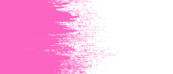 Pink brush stroke background. Pink ink splash on backdrop. Brush background for wallpaper, paint splatter template, dirt banner, watercolor design, dirty texture. Trendy brush background, vector