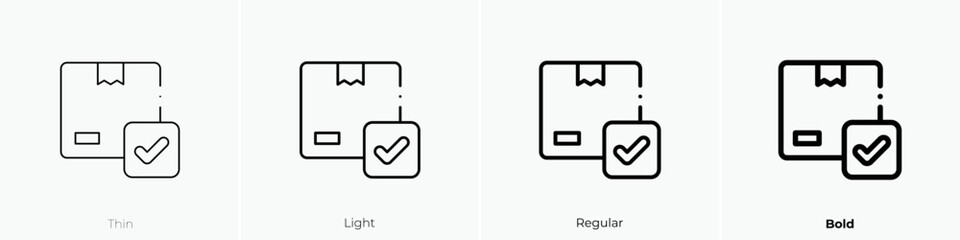 quality control icon. Thin, Light Regular And Bold style design isolated on white background