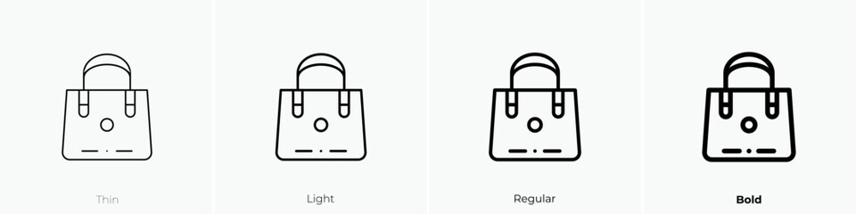 purse icon. Thin, Light Regular And Bold style design isolated on white background