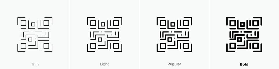 Obraz na płótnie Canvas qr code icon. Thin, Light Regular And Bold style design isolated on white background