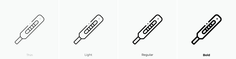 pregnancy test icon. Thin, Light Regular And Bold style design isolated on white background