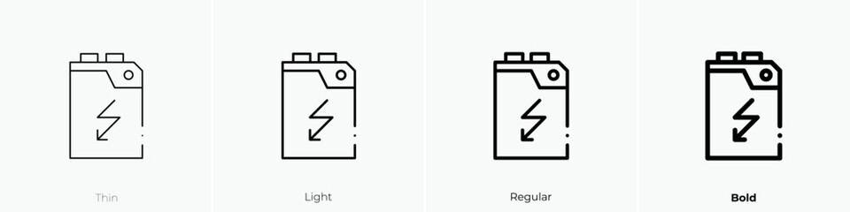 powerbank icon. Thin, Light Regular And Bold style design isolated on white background