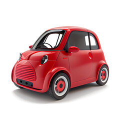 Plakat red car isolated on white