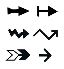 Isolated set of black arrows.