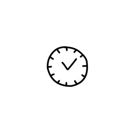 Time and clock vector linear icons