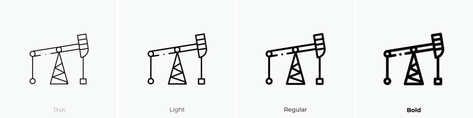 oil platform icon. Thin, Light Regular And Bold style design isolated on white background