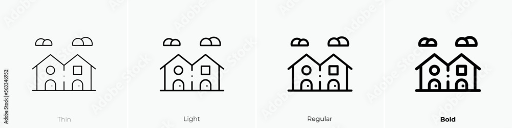 Wall mural neighborhood icon. Thin, Light Regular And Bold style design isolated on white background