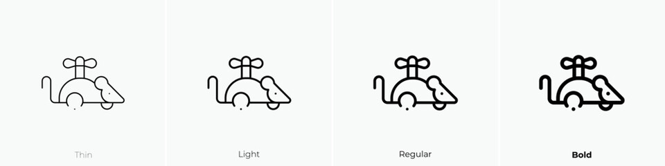 mouse icon. Thin, Light Regular And Bold style design isolated on white background