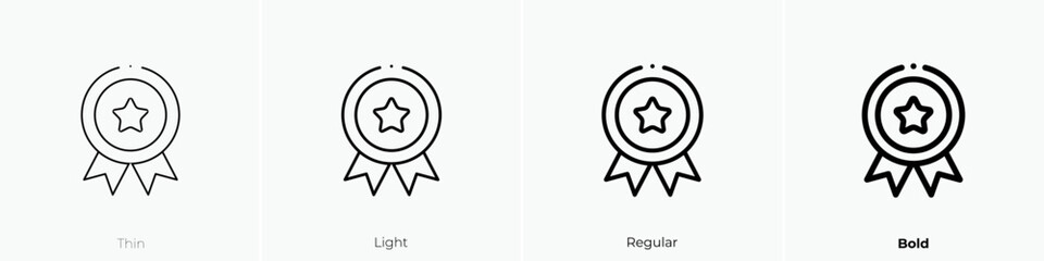 medal icon. Thin, Light Regular And Bold style design isolated on white background