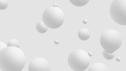 Abstract White Spheres Design Background, Atoms Molecules 3D Render