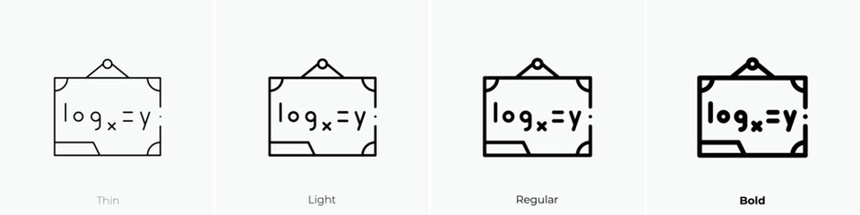 math icon. Thin, Light Regular And Bold style design isolated on white background