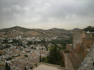 The Albaicin district viewed from the Alhambra, Granada, Spain