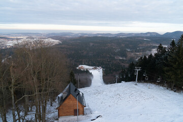 Winter landscape.Mountains shelter