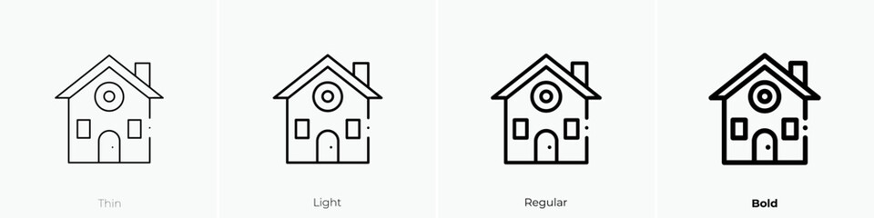 house icon. Thin, Light Regular And Bold style design isolated on white background