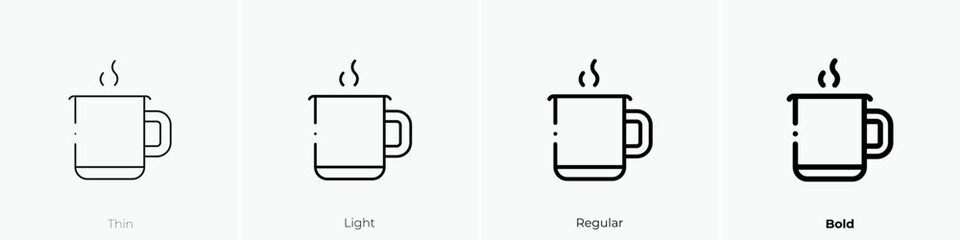 hot drink icon. Linear style sign isolated on white background. Vector illustration.