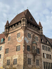 Fototapeta na wymiar Iconic mediaeval Nassau house in the city center of Nuremberg
