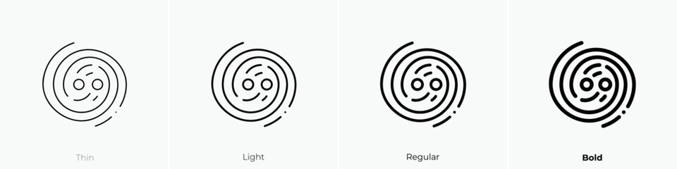 gravitational waves icon. Thin, Light Regular And Bold style design isolated on white background