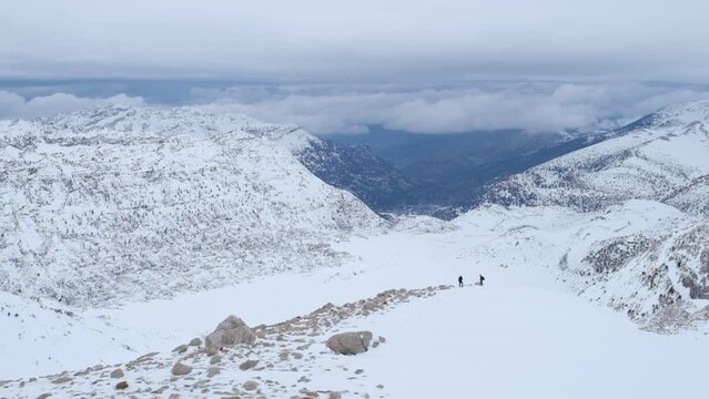Sporty winter activity and magnificent nature views in the mountains of Antalya