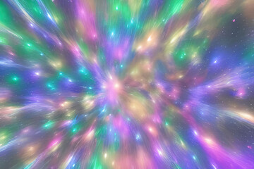 Glossy speedy colorful space lights background. Generative ai art.