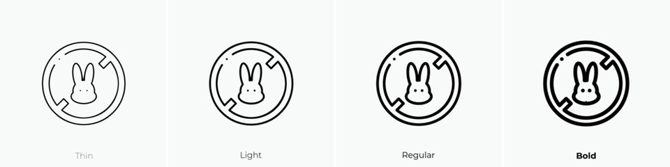 cruelty free icon. Thin, Light Regular And Bold style design isolated on white background