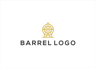 Wooden beer barrel logo design vector illustration