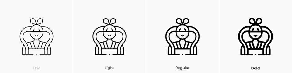 chang e icon. Thin, Light Regular And Bold style design isolated on white background