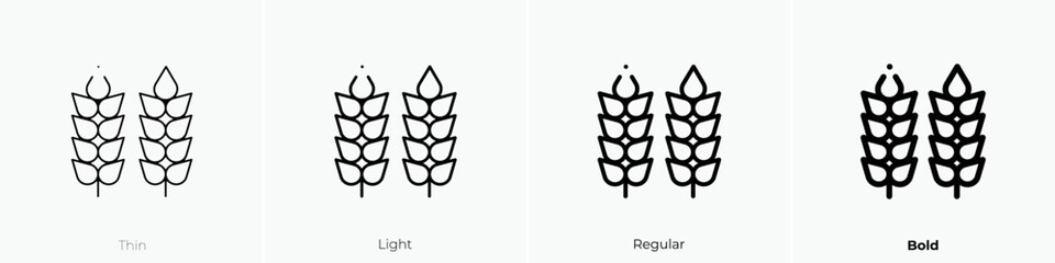 cereals icon. Thin, Light Regular And Bold style design isolated on white background